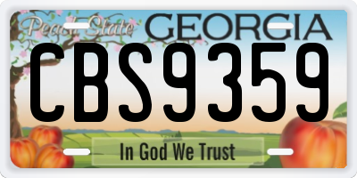 GA license plate CBS9359