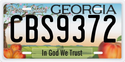 GA license plate CBS9372
