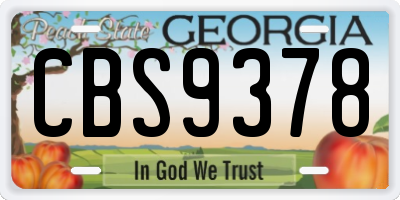 GA license plate CBS9378