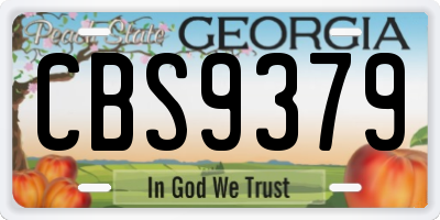 GA license plate CBS9379