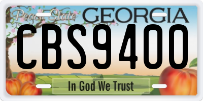 GA license plate CBS9400