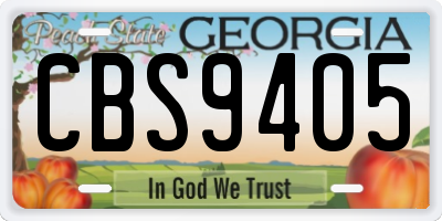GA license plate CBS9405