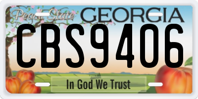 GA license plate CBS9406