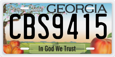 GA license plate CBS9415