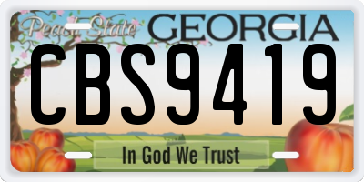 GA license plate CBS9419