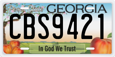GA license plate CBS9421