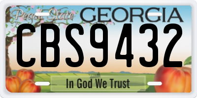 GA license plate CBS9432