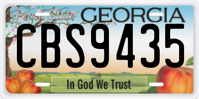 GA license plate CBS9435