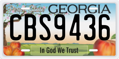 GA license plate CBS9436