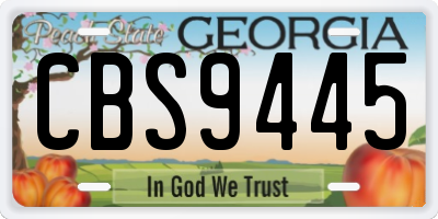 GA license plate CBS9445