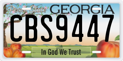 GA license plate CBS9447