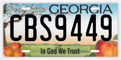 GA license plate CBS9449