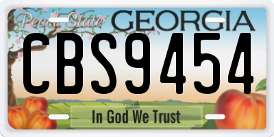 GA license plate CBS9454