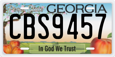GA license plate CBS9457