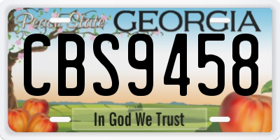 GA license plate CBS9458