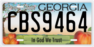 GA license plate CBS9464
