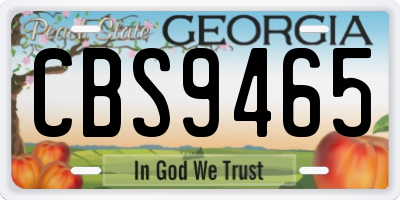 GA license plate CBS9465