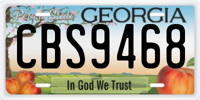 GA license plate CBS9468