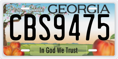 GA license plate CBS9475