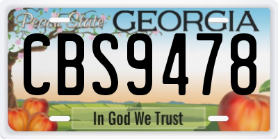 GA license plate CBS9478