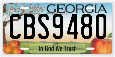 GA license plate CBS9480