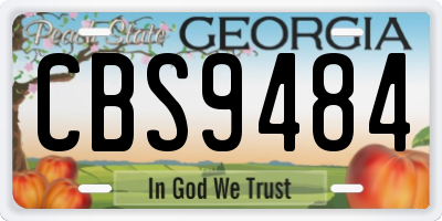 GA license plate CBS9484