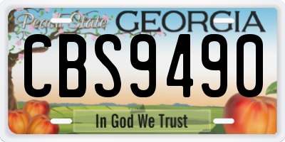 GA license plate CBS9490