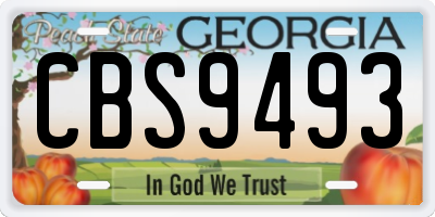 GA license plate CBS9493