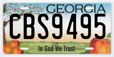 GA license plate CBS9495