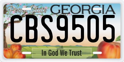 GA license plate CBS9505