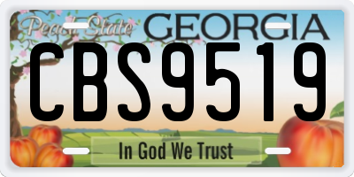GA license plate CBS9519
