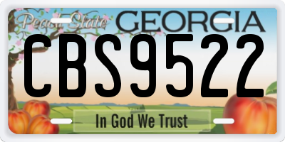 GA license plate CBS9522