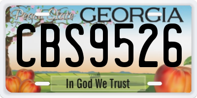 GA license plate CBS9526