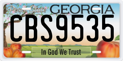 GA license plate CBS9535