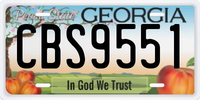 GA license plate CBS9551