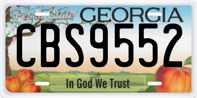 GA license plate CBS9552