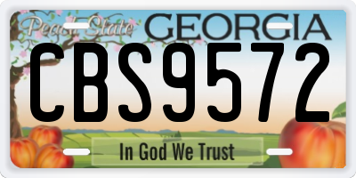 GA license plate CBS9572