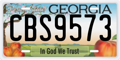 GA license plate CBS9573