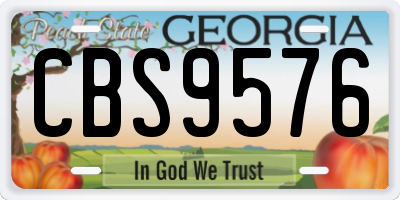 GA license plate CBS9576