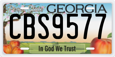 GA license plate CBS9577