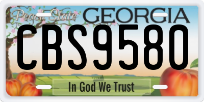 GA license plate CBS9580