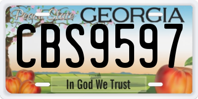 GA license plate CBS9597