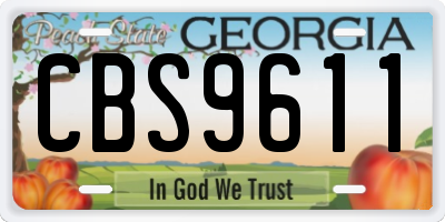 GA license plate CBS9611