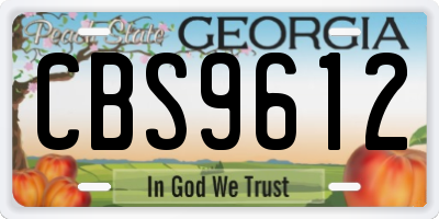 GA license plate CBS9612