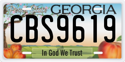 GA license plate CBS9619