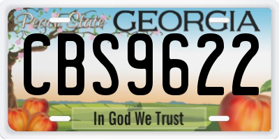 GA license plate CBS9622