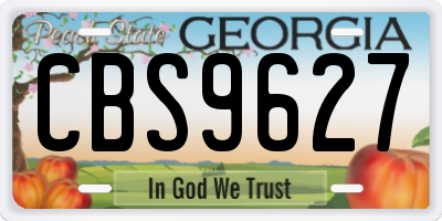 GA license plate CBS9627