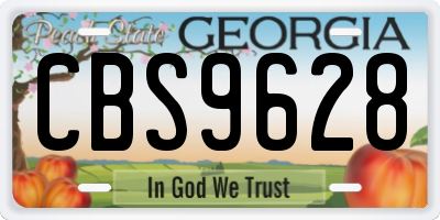 GA license plate CBS9628