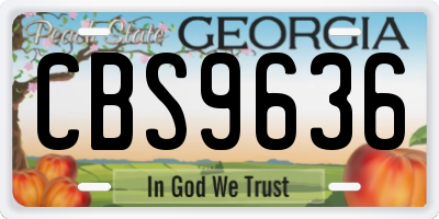 GA license plate CBS9636