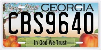 GA license plate CBS9640